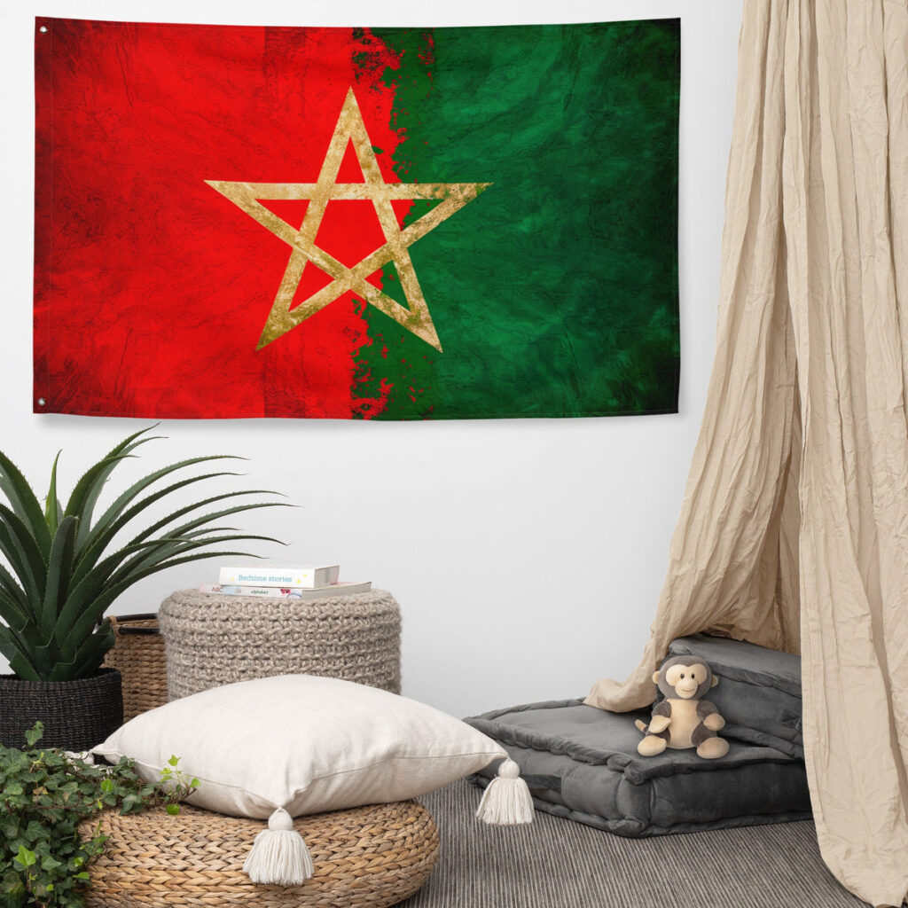 Drapeau Marocain Gold Star drapeau maroc gold star 974 1200x