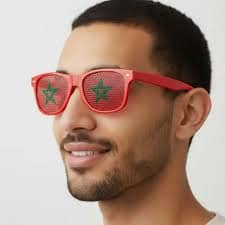 Lunettes fantaisie couleur drapeau marocain lunettes 2 1