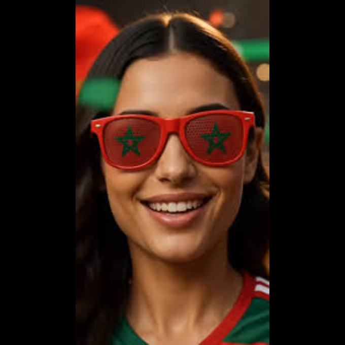 Lunettes fantaisie couleur drapeau marocain lunettes resized