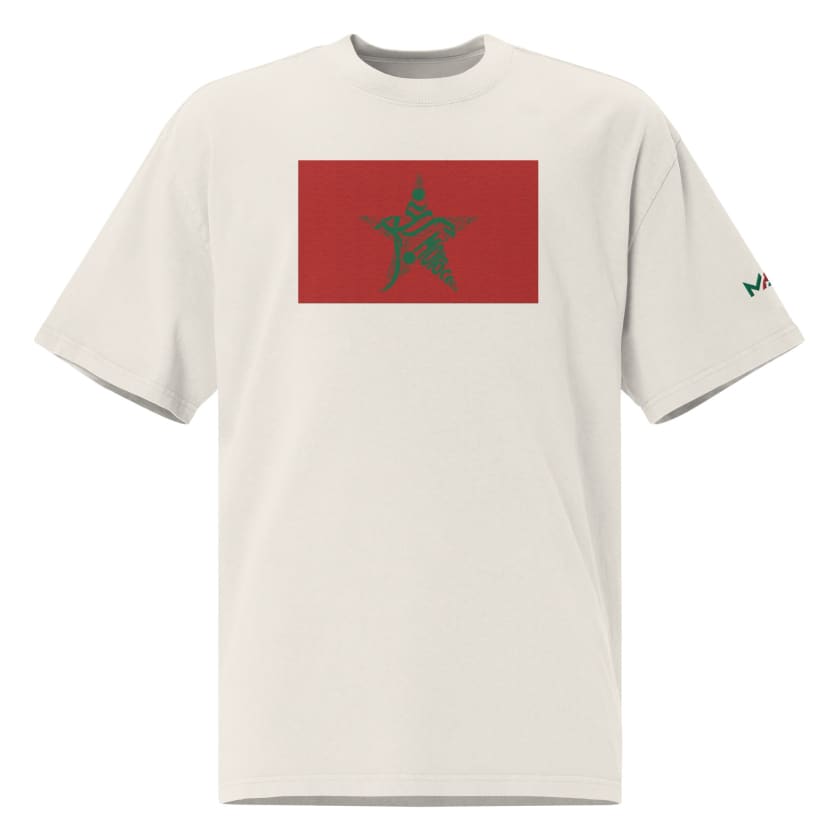 T-shirt Drapeau Caligraphique t shirt drapeau maroc calligraphie arabe oversize brode
