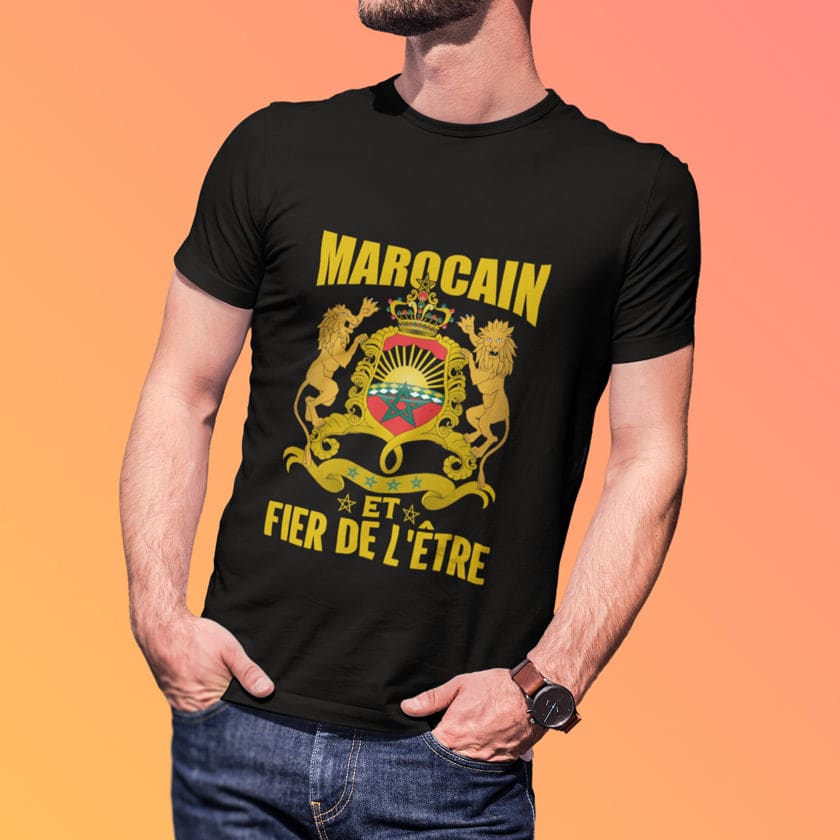 T-shirt Marocain et fiere de l'être t shirt marocain et fier de letre